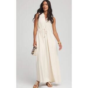 Chico’s Sleeveless Tweed Maxi Dress Natural Textured Resort Coastal Luxury NWT S